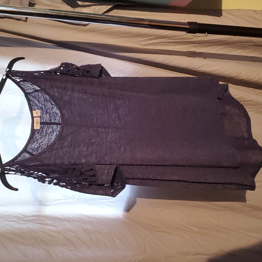 Large blue cold shoulder Cato top